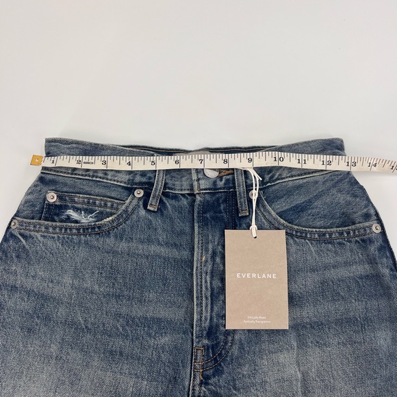 Everlane The Rigid Way High Jean Shorts Womens Size 25 Button Fly Distressed - Picture 10 of 12